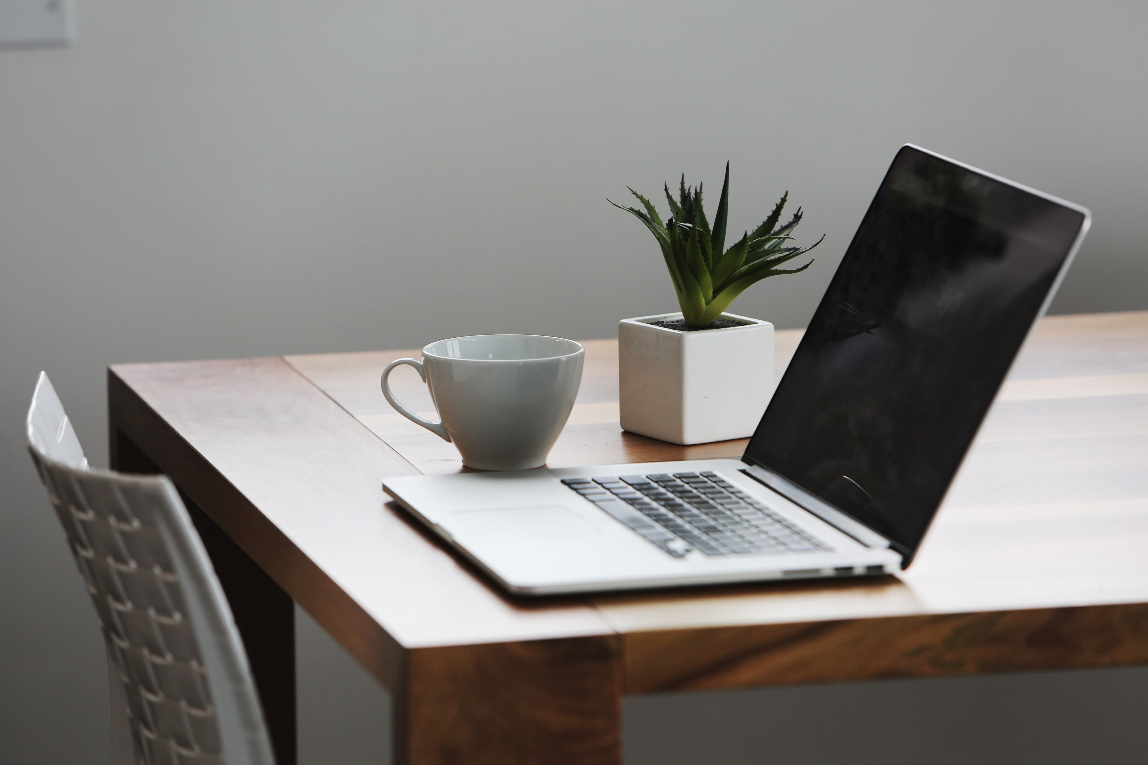 laptop on table